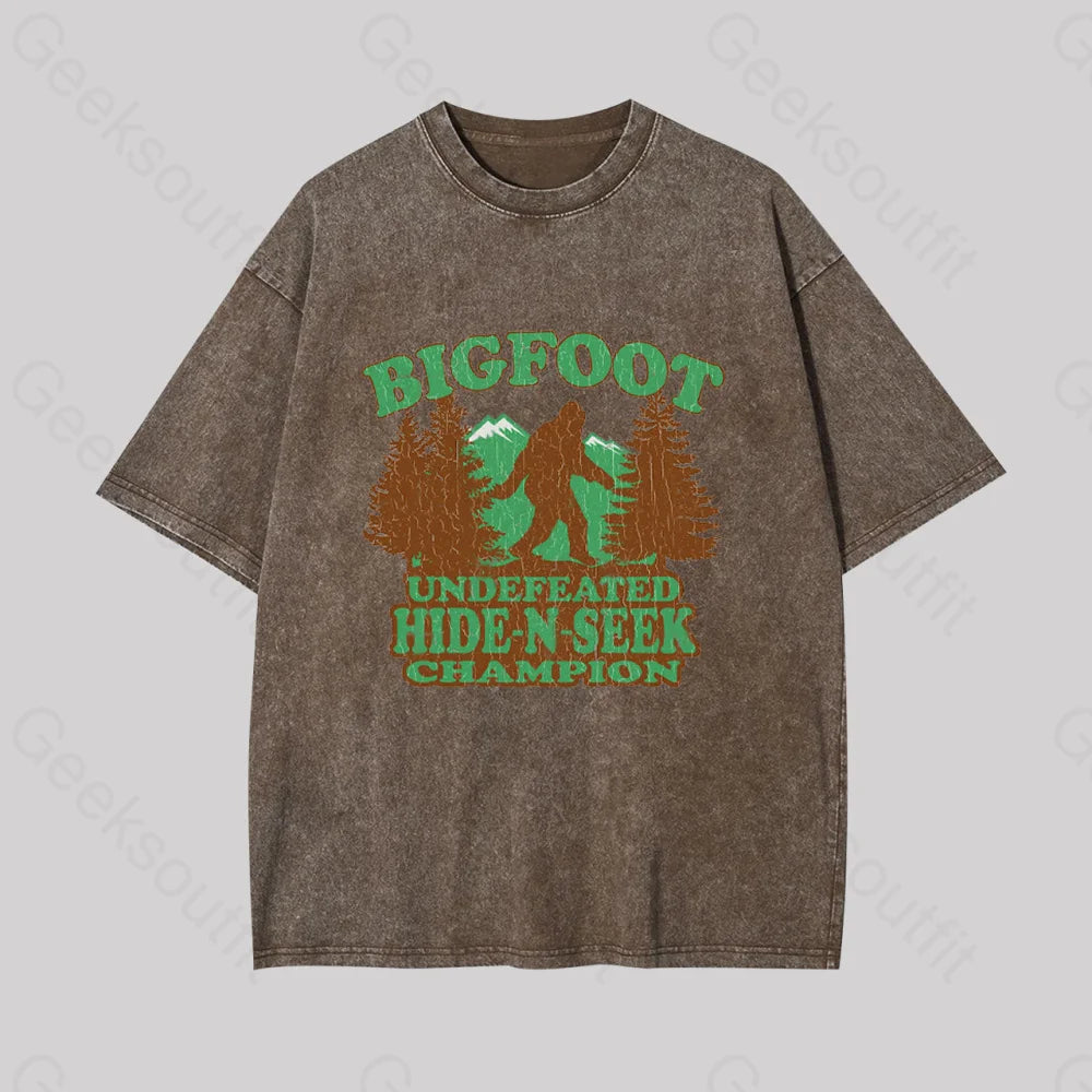 Bigfoot Hide N Seek Champion Geek Washed T-Shirt Coffee / S