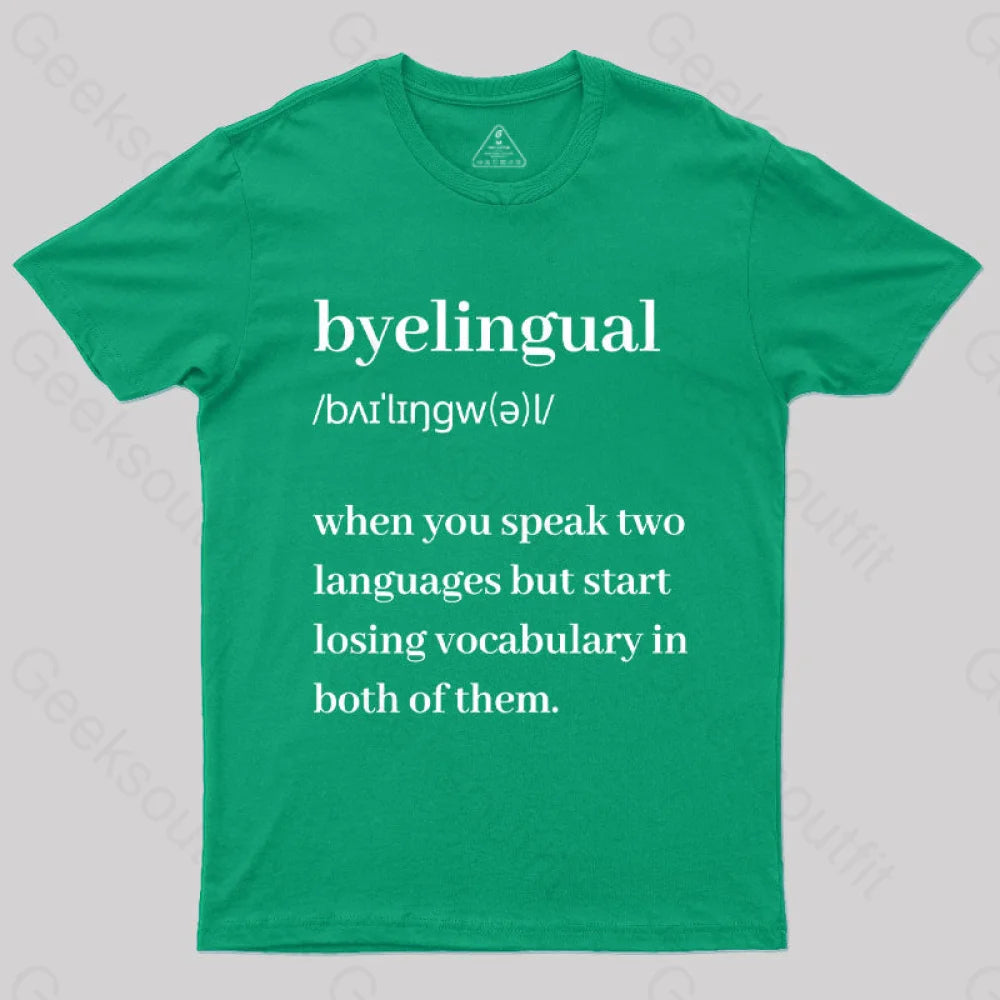 Bilingual Definition Geek T-Shirt Green / S