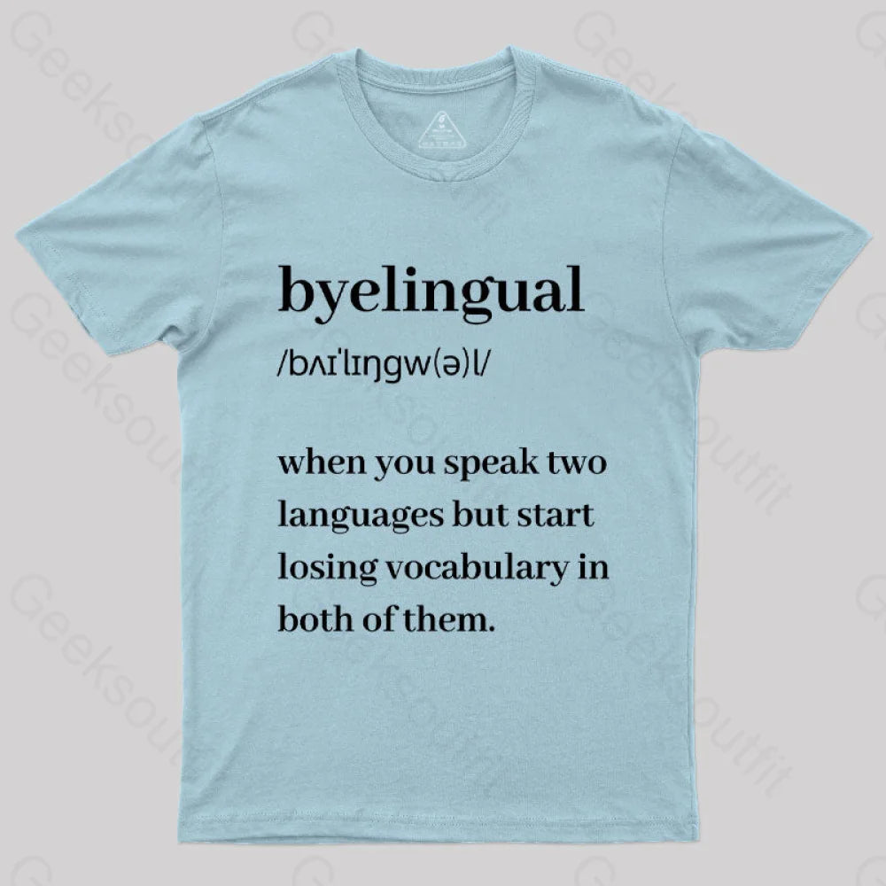 Bilingual Definition Geek T-Shirt Light Blue / S