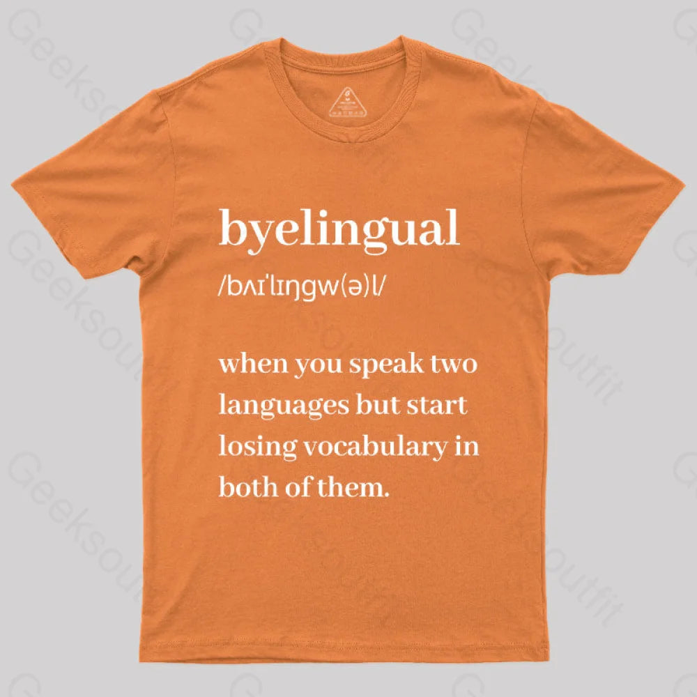 Bilingual Definition Geek T-Shirt Orange / S