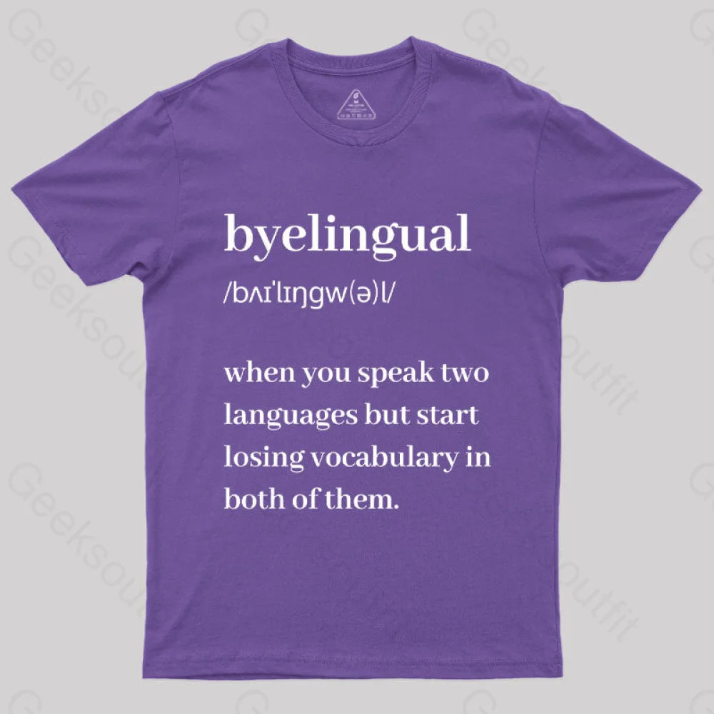 Bilingual Definition Geek T-Shirt Purple / S