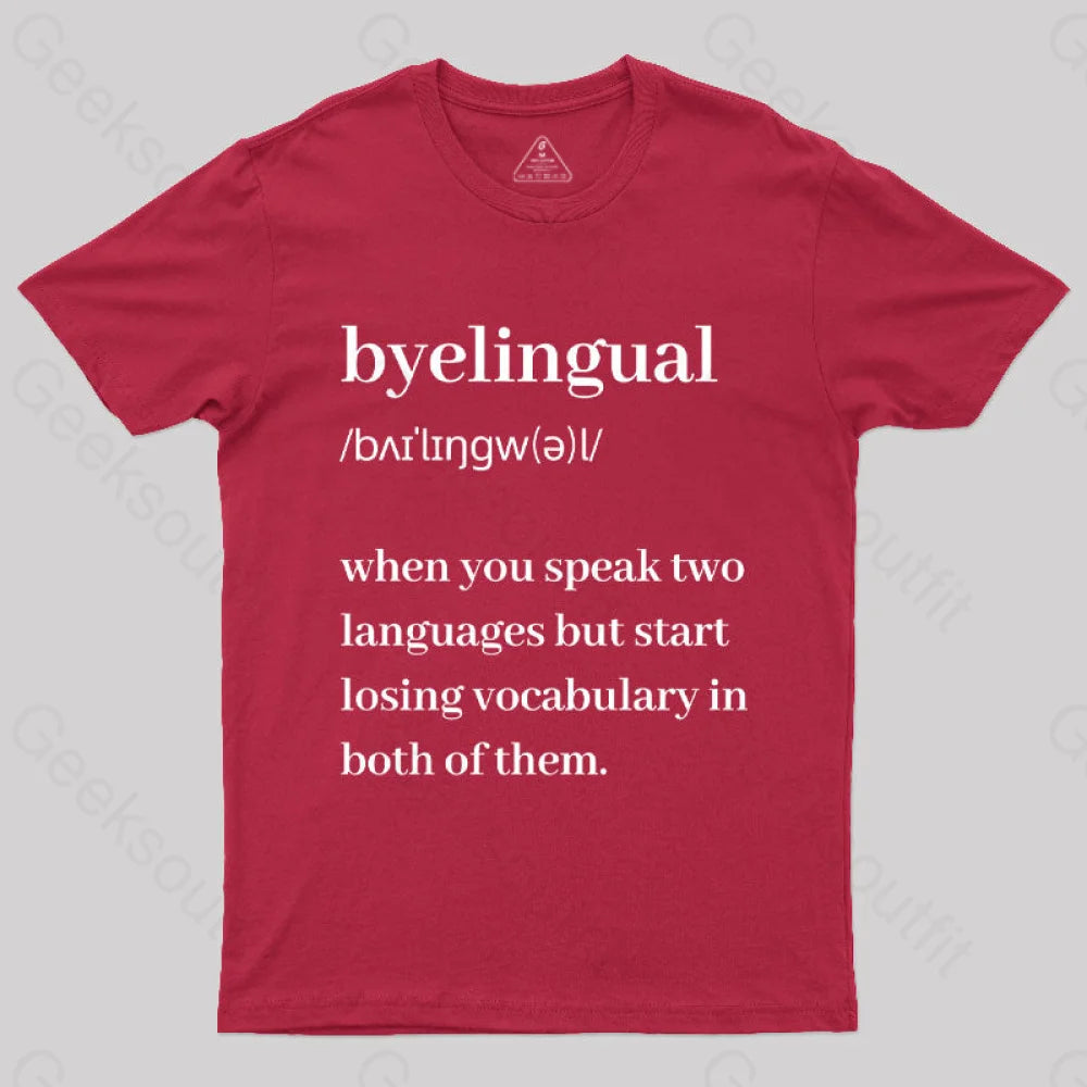 Bilingual Definition Geek T-Shirt Red / S