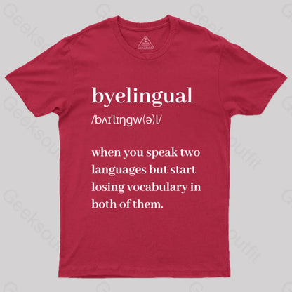 Bilingual Definition Geek T-Shirt Red / S