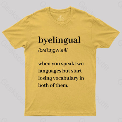 Bilingual Definition Geek T-Shirt Yellow / S