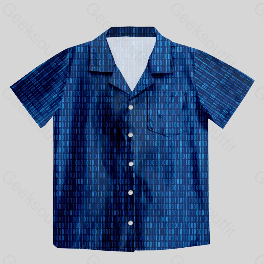 Binary Computer 1s and 0s Blue Shirt & Short Set