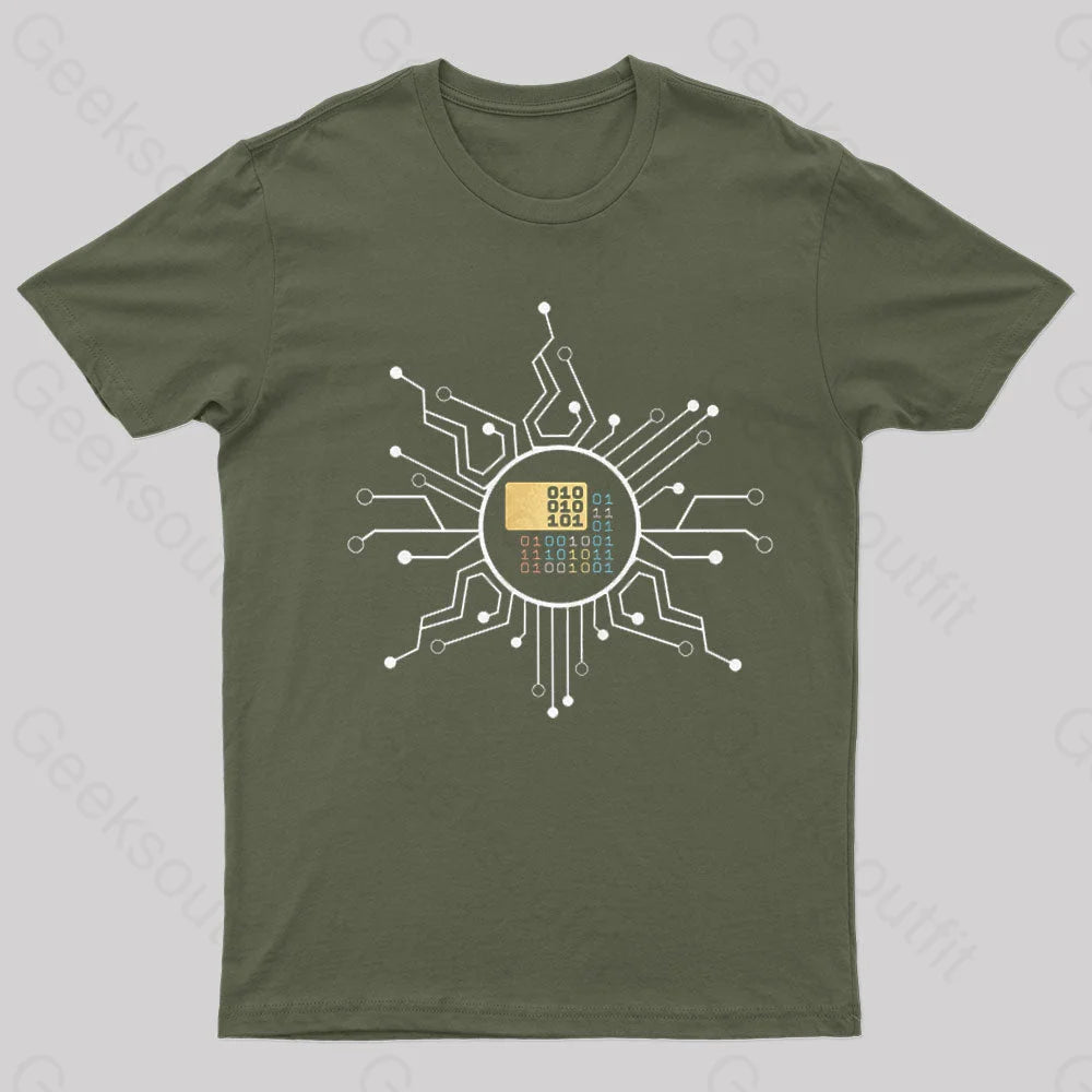 Binary Geek T-Shirt Army Green / S