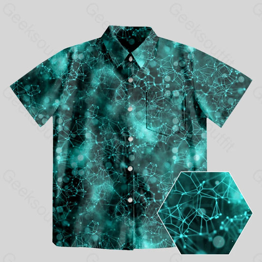 Biological DNA Moleculee Button Up Pocket Shirt - Geeksoutfit