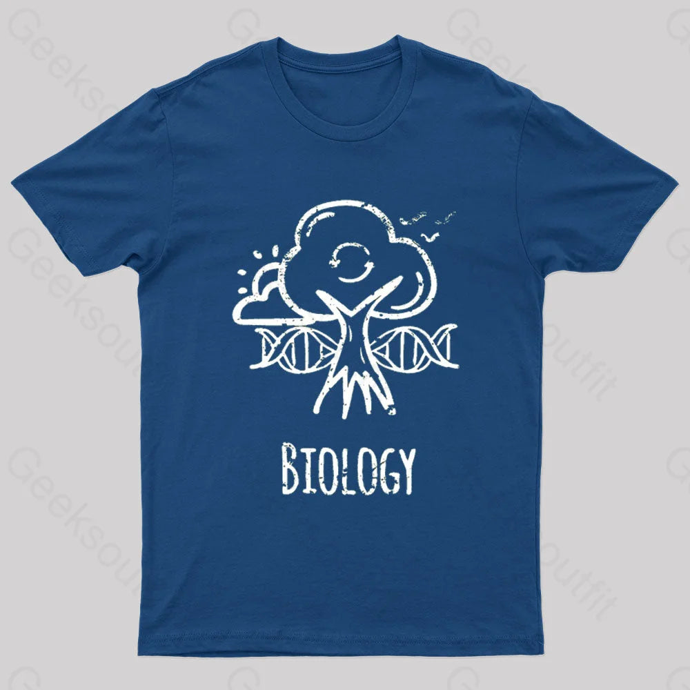 Biology Tree Nerd T-Shirt Navy / S