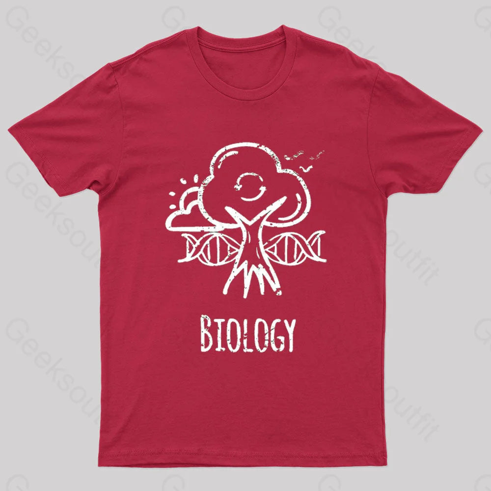 Biology Tree Nerd T-Shirt Red / S