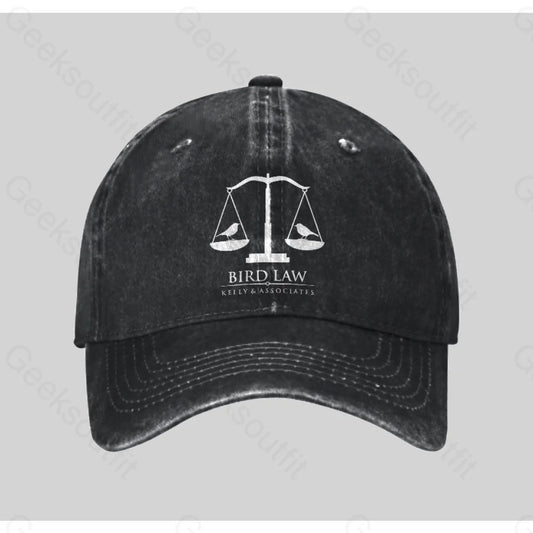 Bird Law Washed Vintage Baseball Cap Black