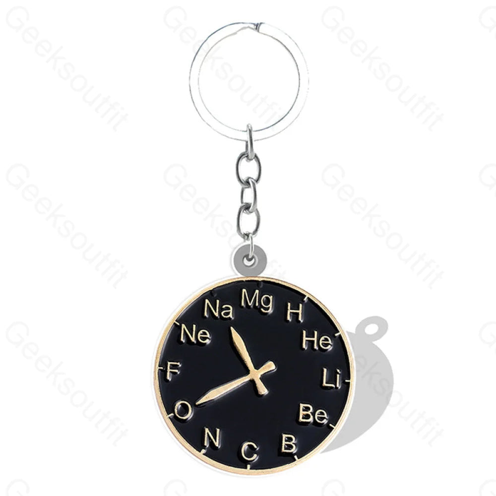 Black Chemistry Math Elements Keychain Qhx86