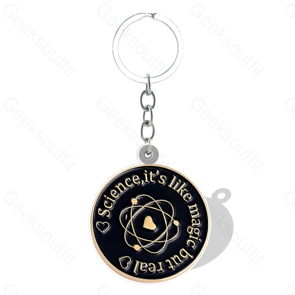 Black Chemistry Math Elements Keychain Qhx88