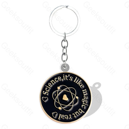 Black Chemistry Math Elements Keychain Qhx88