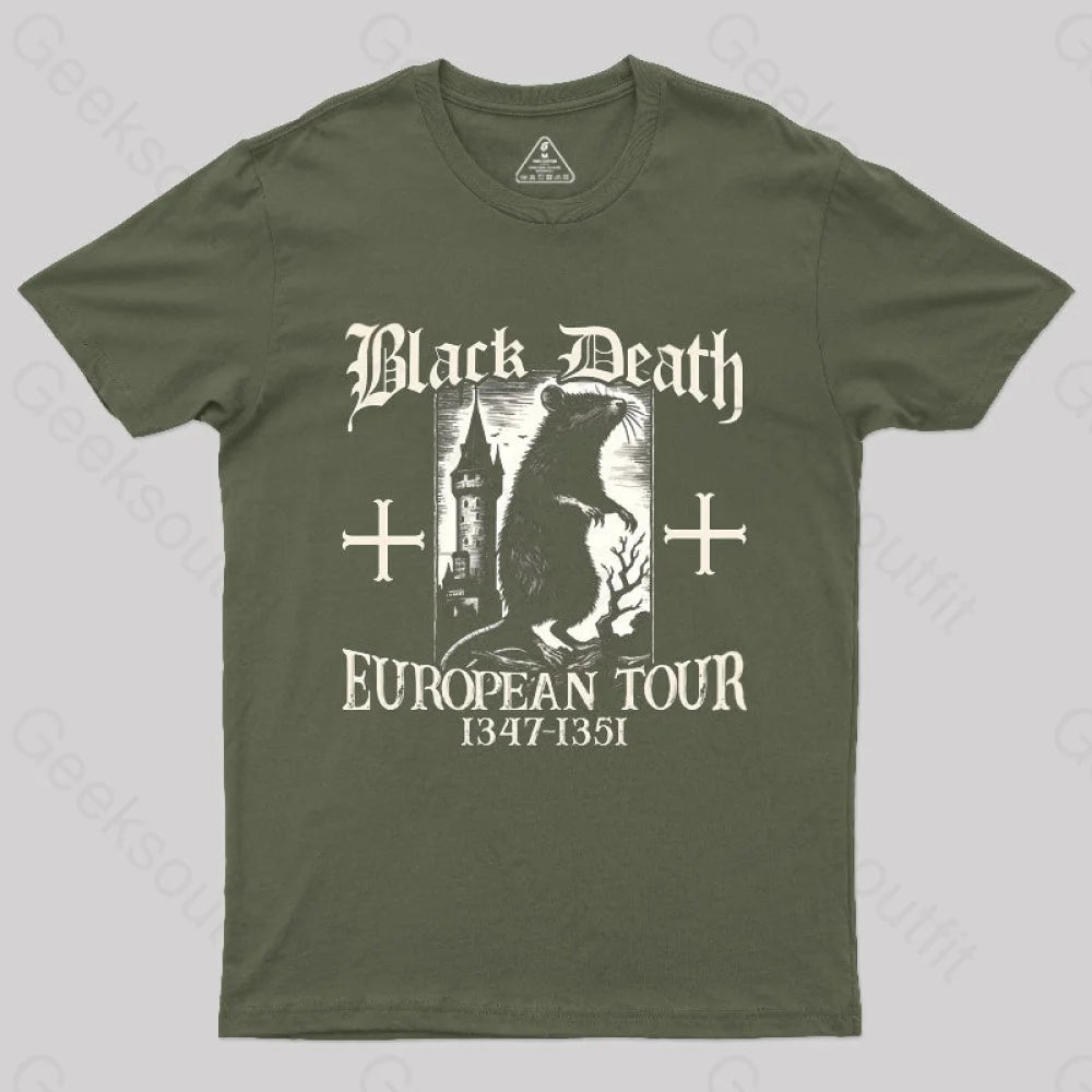 Black Death European Tour T-Shirt Army Green / S