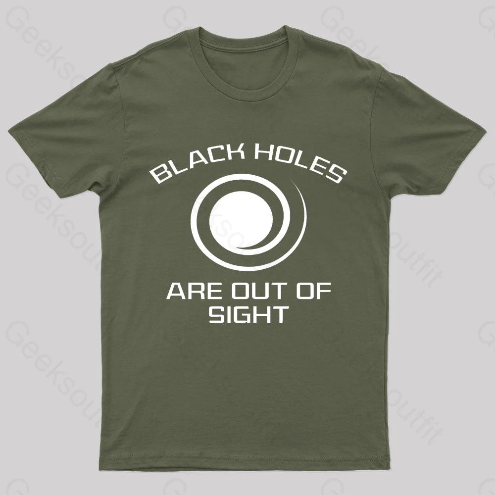 Black Holes Are Out Of Sight Nerd T-Shirt Army Green / S