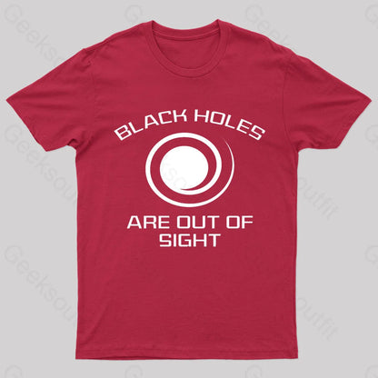 Black Holes Are Out Of Sight Nerd T-Shirt Red / S