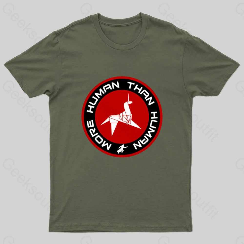 Blade Runner More Human Than Geek T-Shirt Army Green / S