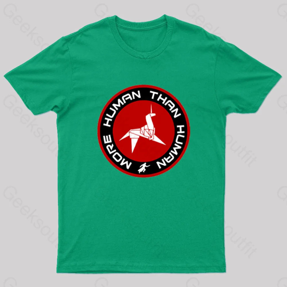 Blade Runner More Human Than Geek T-Shirt Green / S