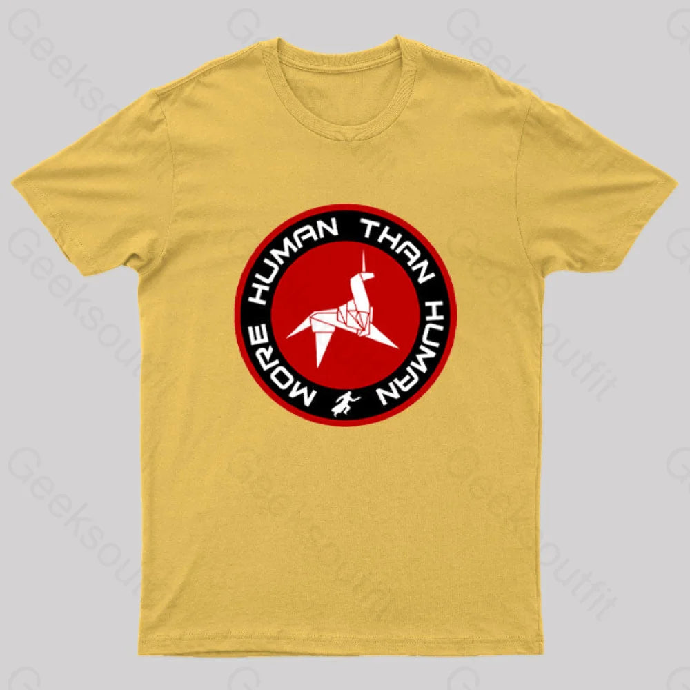 Blade Runner More Human Than Geek T-Shirt Yellow / S