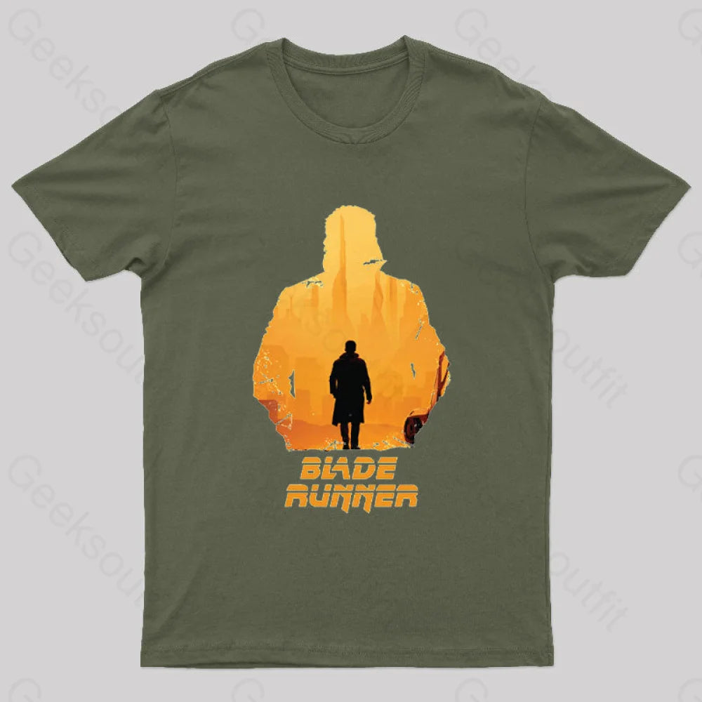 Blade Runner Nerd T-Shirt Army Green / S