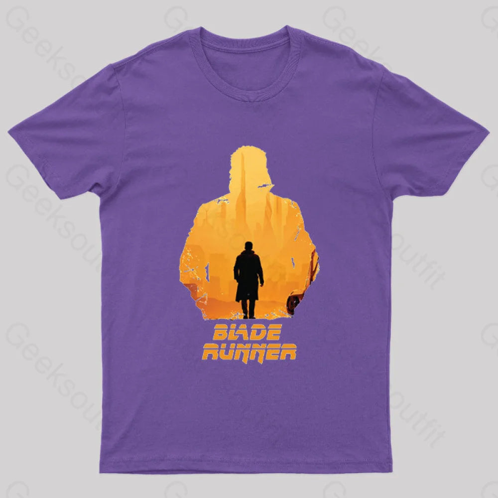 Blade Runner Nerd T-Shirt Purple / S