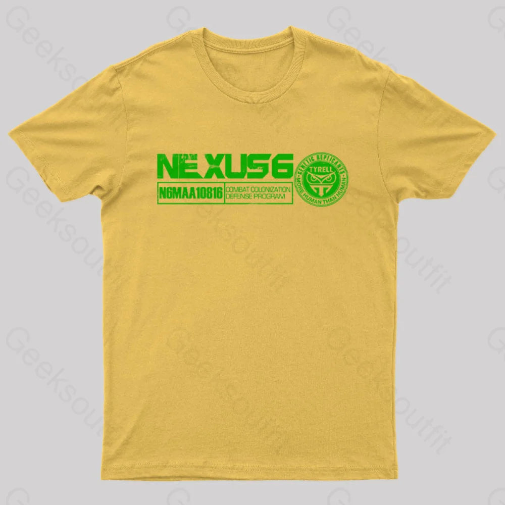 Blade Runner Nexus Geek T-Shirt Yellow / S