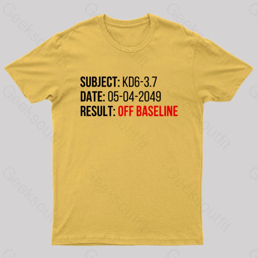 Blade Runner Off Baseline Nerd T-Shirt Yellow / S