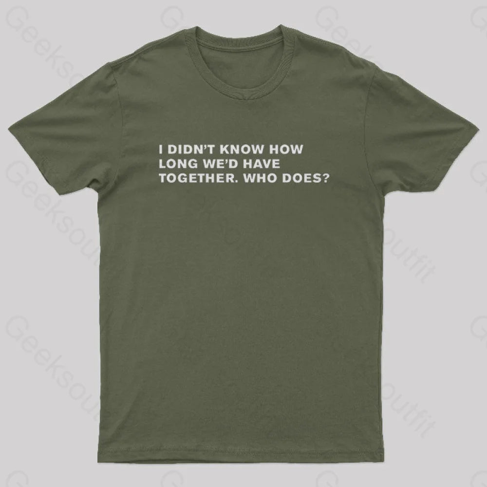 Blade Runner Quote Geek T-Shirt Army Green / S