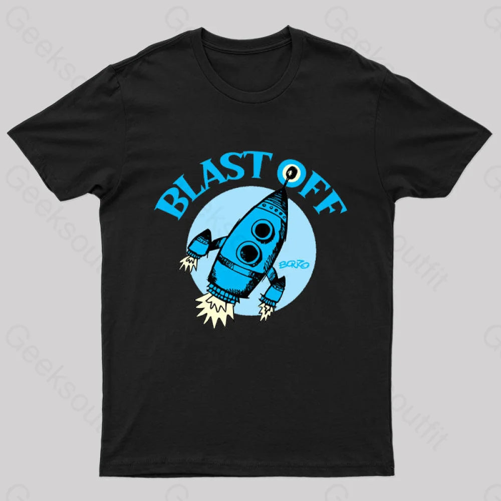 Blast Off Geek T-Shirt Black / S