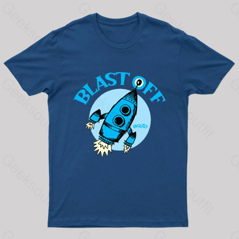 Blast Off Geek T-Shirt Navy / S