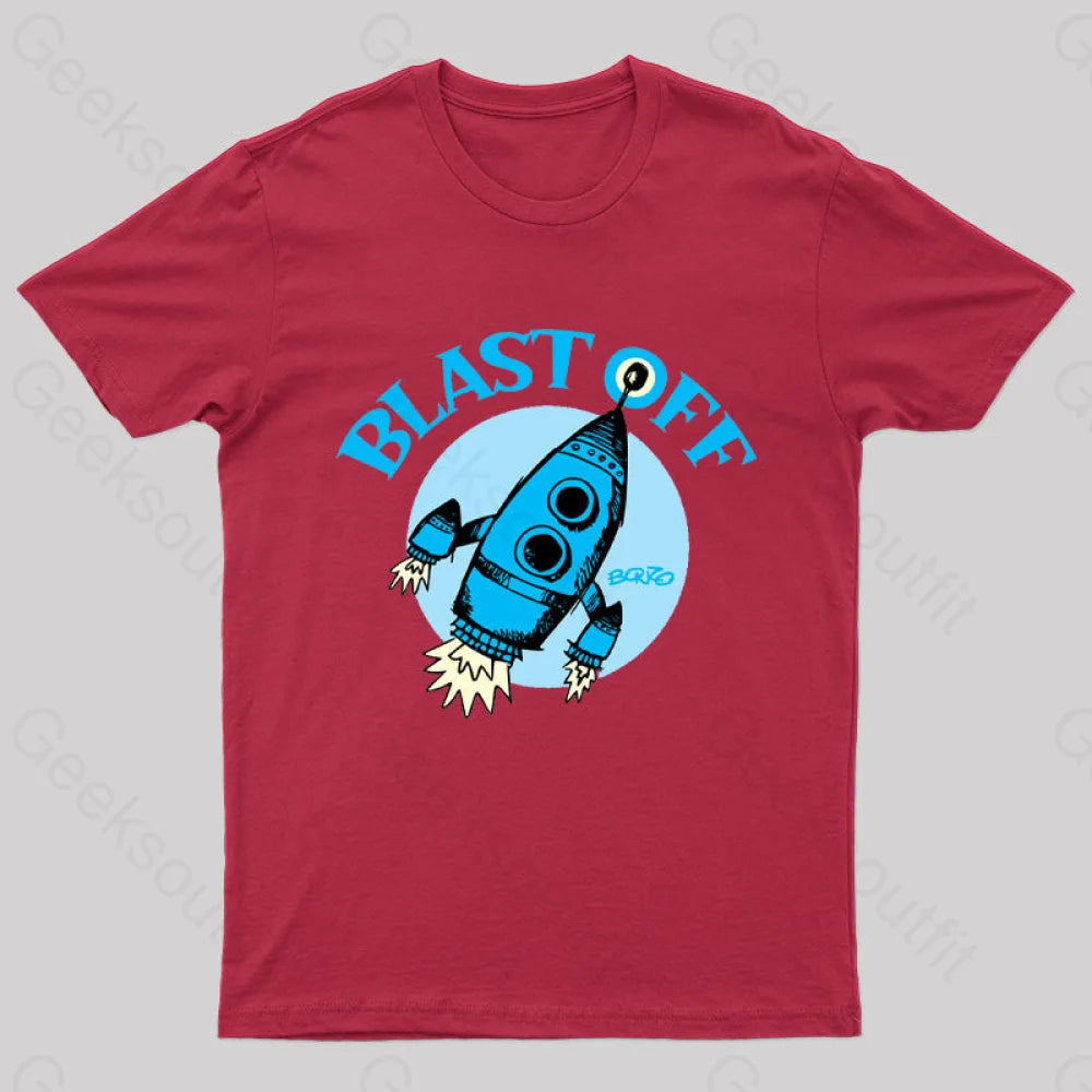 Blast Off Geek T-Shirt Red / S