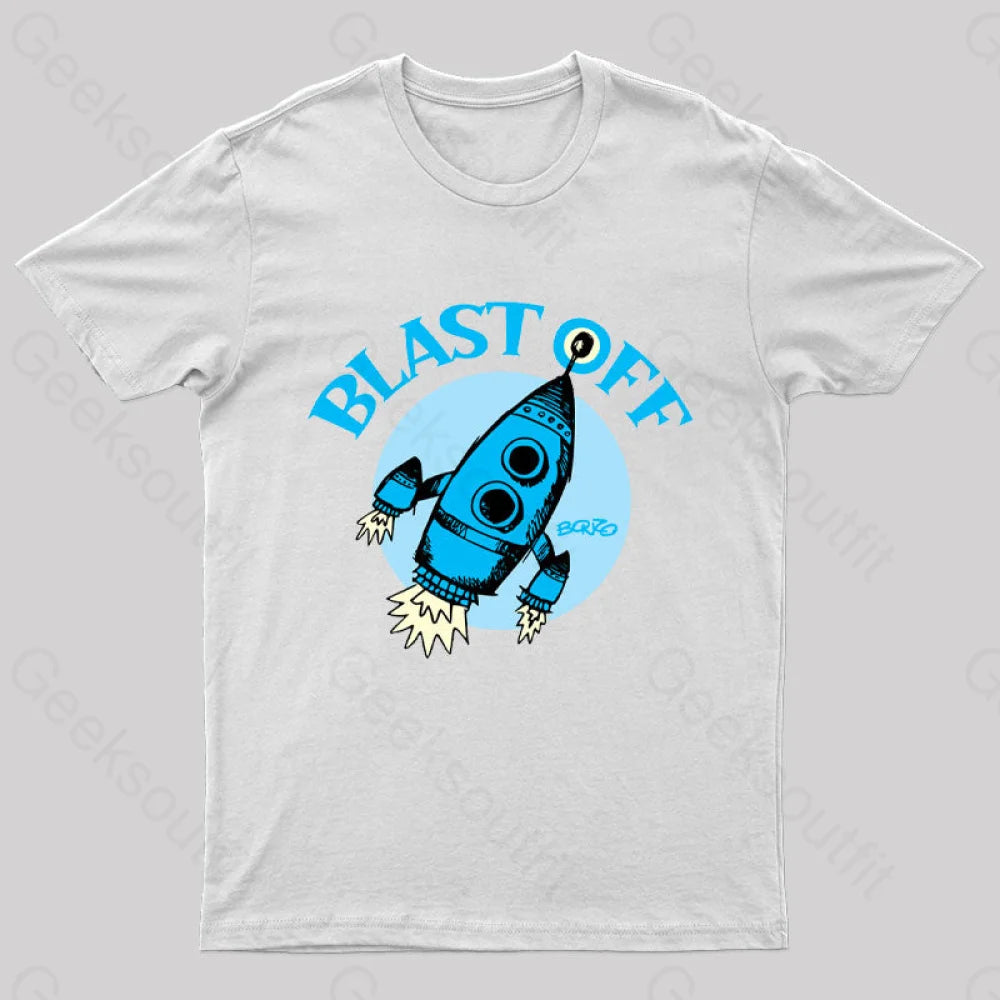 Blast Off Geek T-Shirt White / S