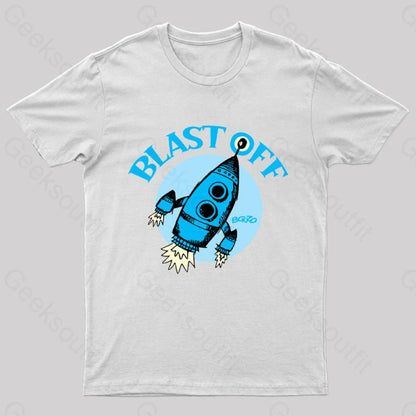 Blast Off Geek T-Shirt White / S