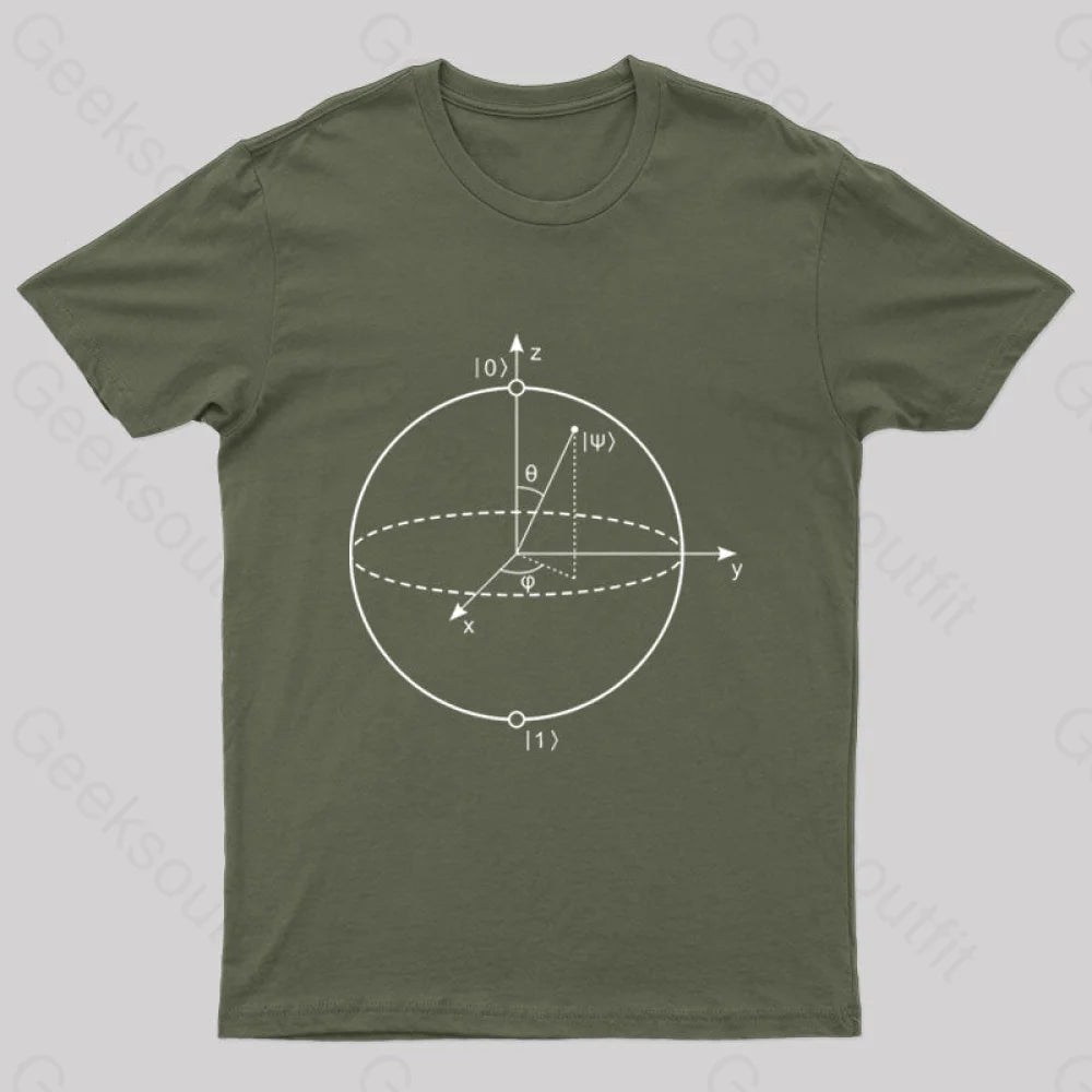 Bloch Sphere Geek T-Shirt Army Green / S