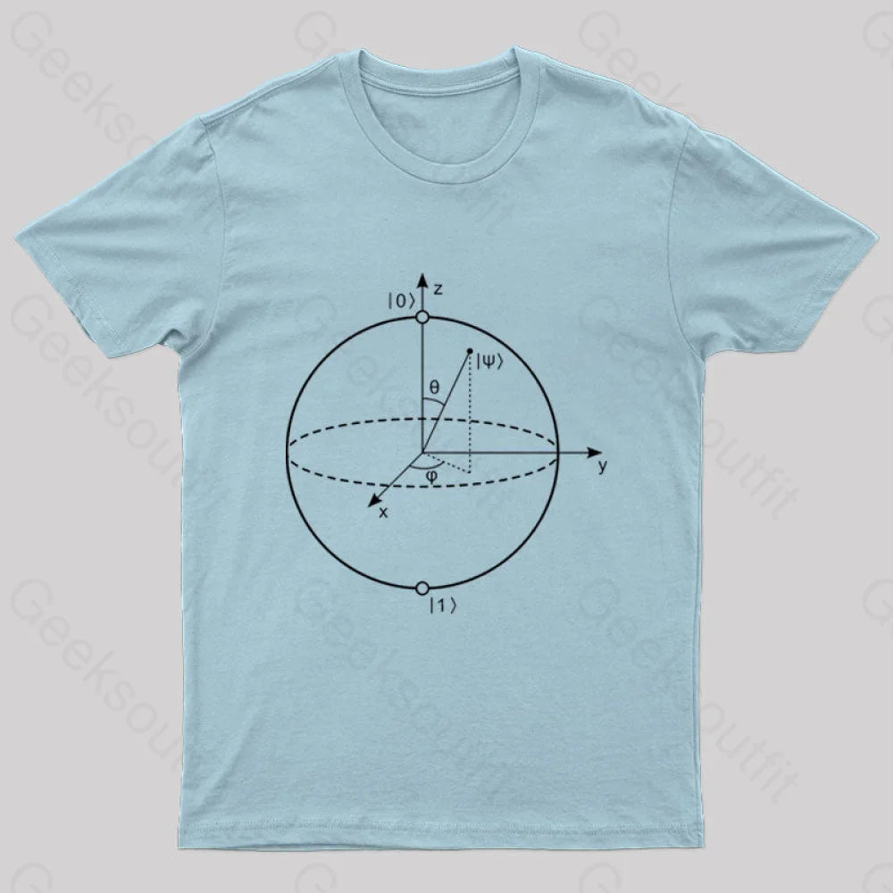 Bloch Sphere Geek T-Shirt Light Blue / S