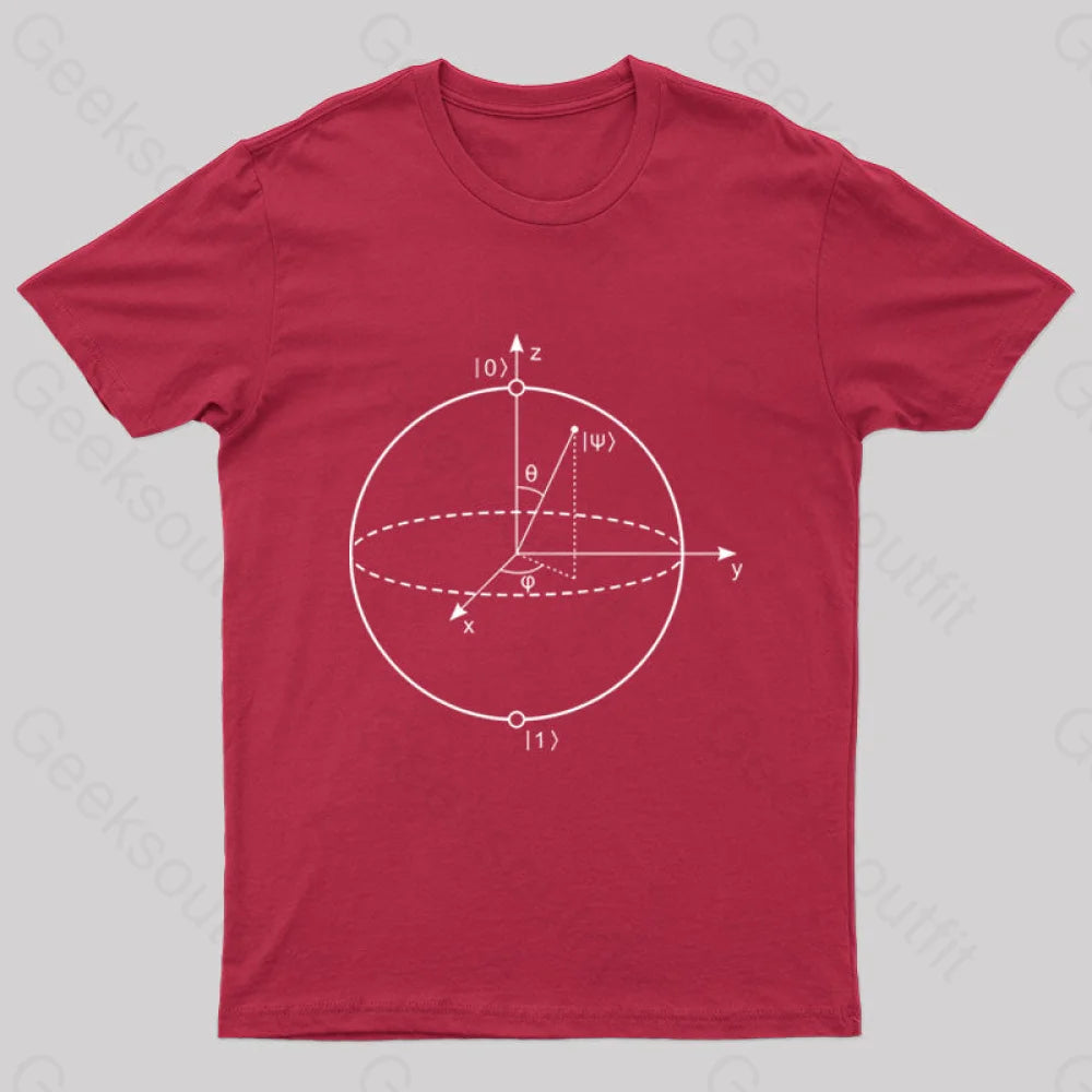 Bloch Sphere Geek T-Shirt Red / S