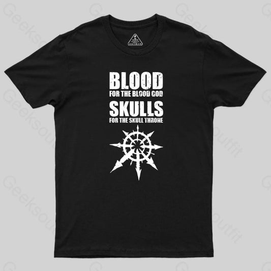 Blood God & Skull Throne-Warhammer 40K T-Shirt Black / S