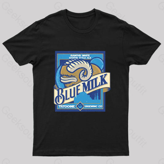 Blue Milk Geek T-Shirt Black / S