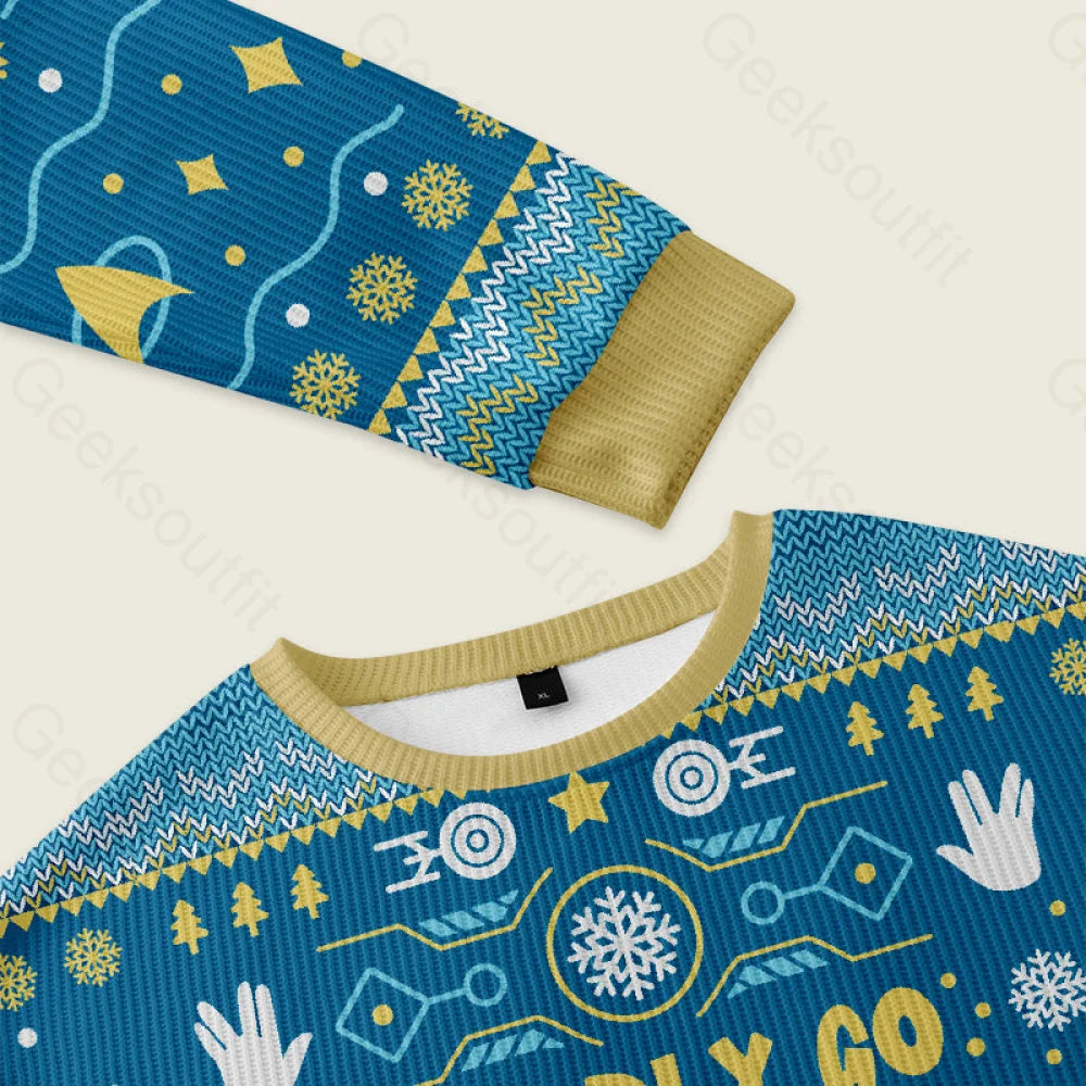 Boldly Into Blue Ugly Christmas Sweater