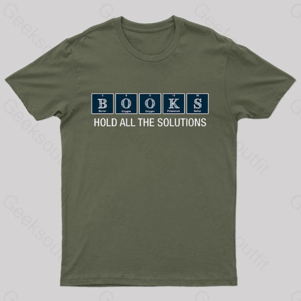 Book Chemistry Nerd T-Shirt Army Green / S