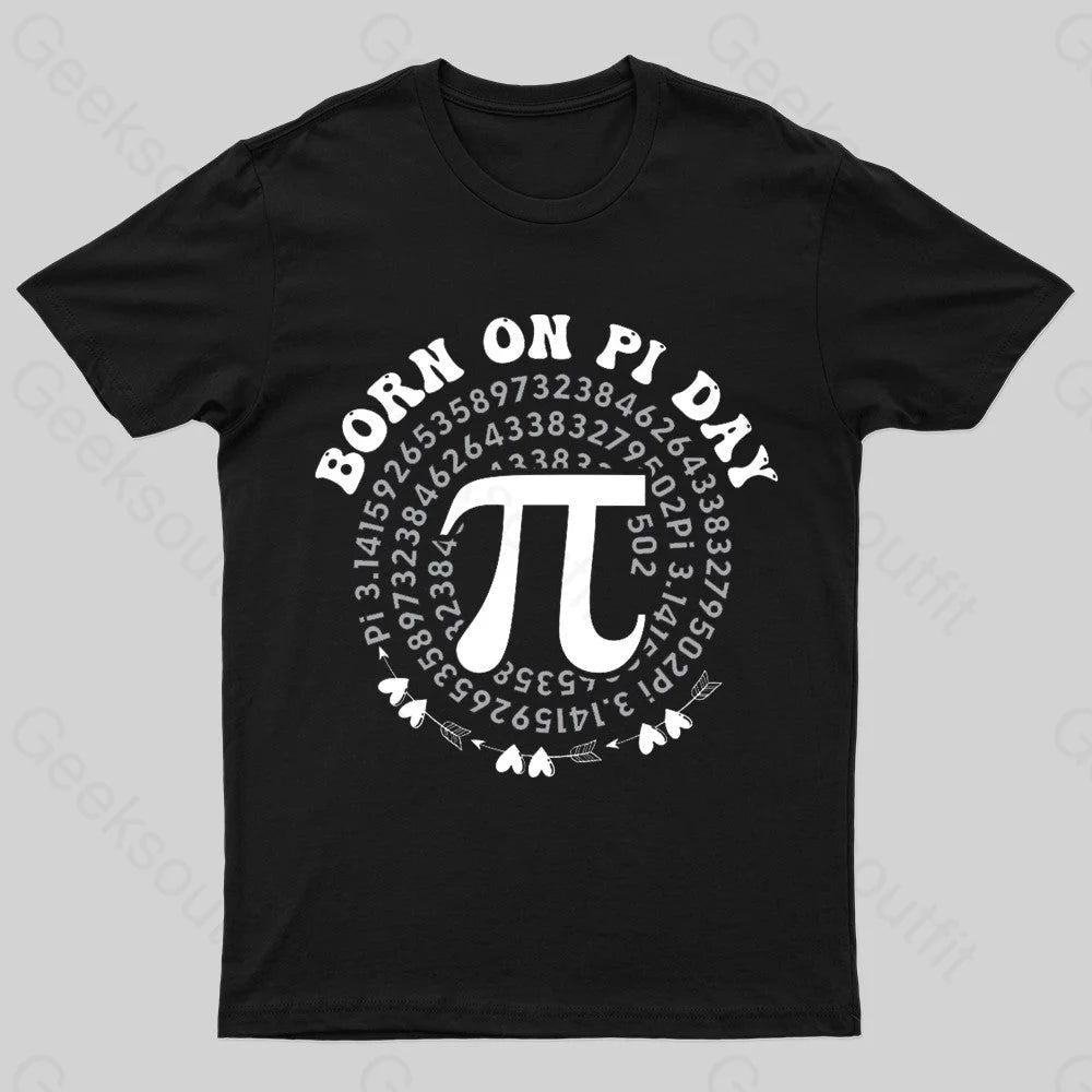 Born On Pi Day Nerd T-Shirt Black / S