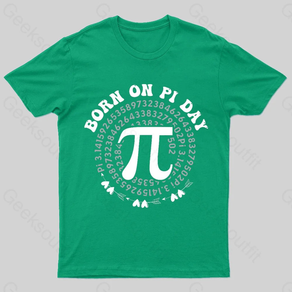 Born On Pi Day Nerd T-Shirt Green / S