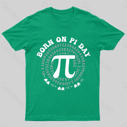 Born On Pi Day Nerd T-Shirt Green / S