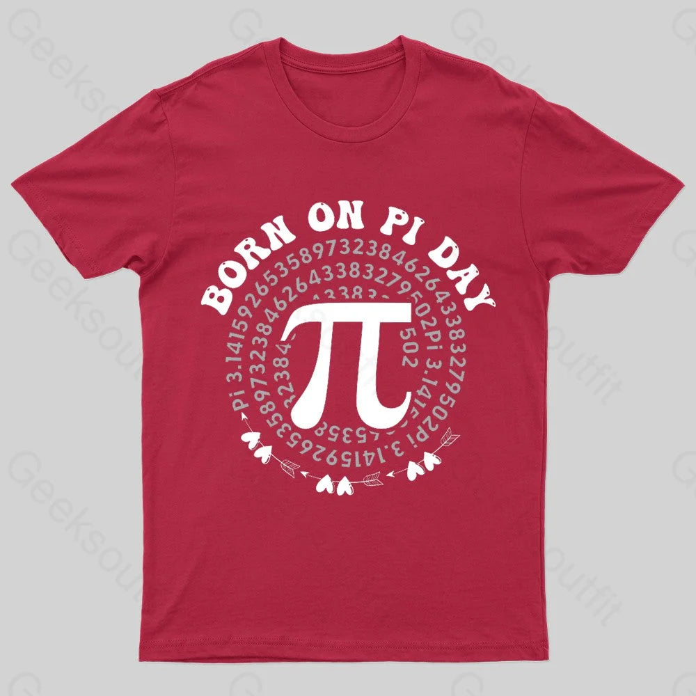 Born On Pi Day Nerd T-Shirt Red / S