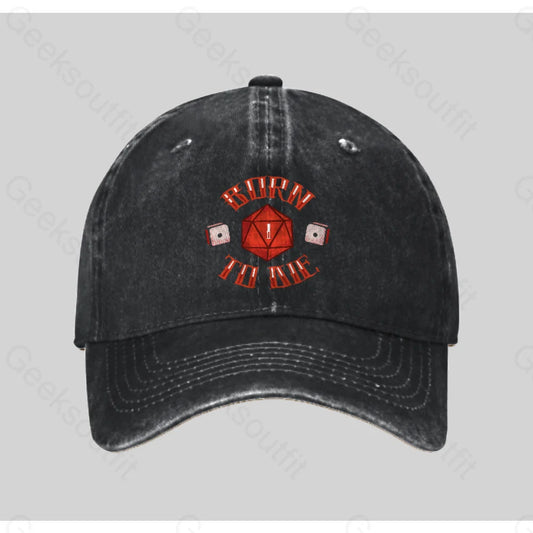 Born To Die Washed Vintage Baseball Cap Black