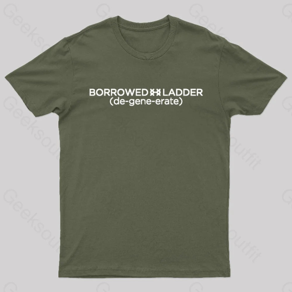 Borrowed Ladder Nerd T-Shirt Army Green / S