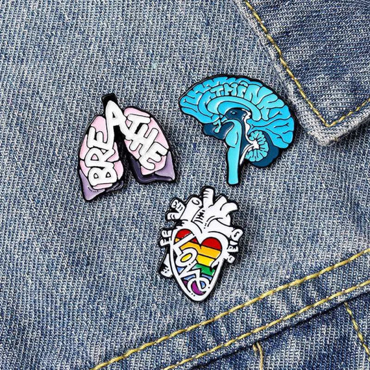 Brain Enamel Pins - Geeksoutfit