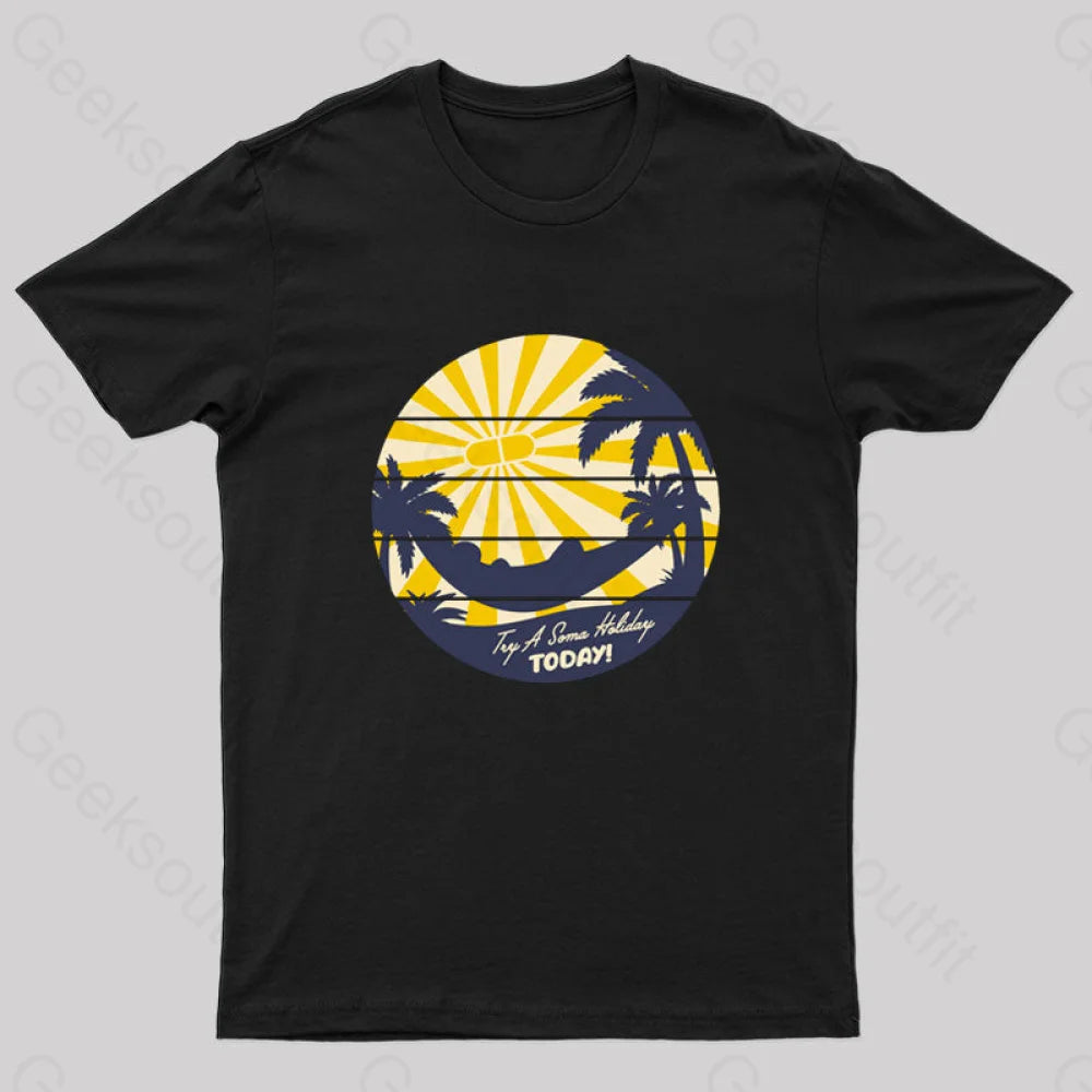 Brave New World-Soma Holiday Geek T-Shirt Black / S