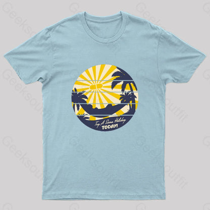 Brave New World-Soma Holiday Geek T-Shirt Light Blue / S