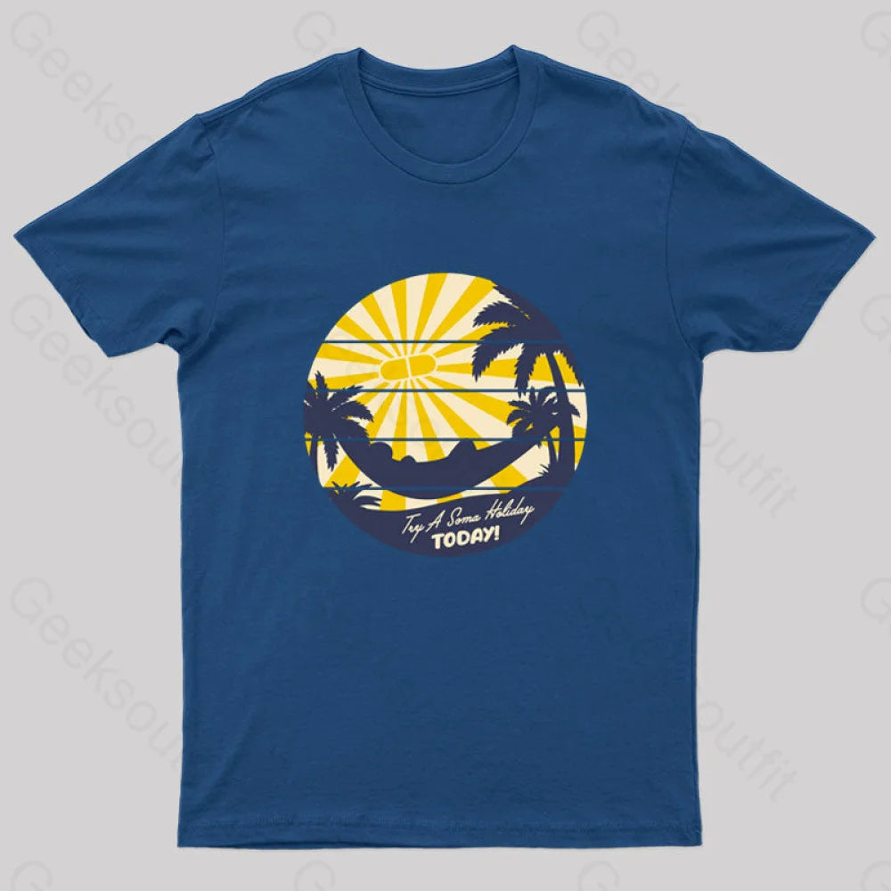 Brave New World-Soma Holiday Geek T-Shirt Navy / S